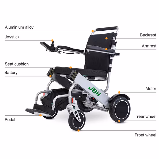 Silla de ruedas eléctrica plegable ligera de la mejor calidad de la venta caliente