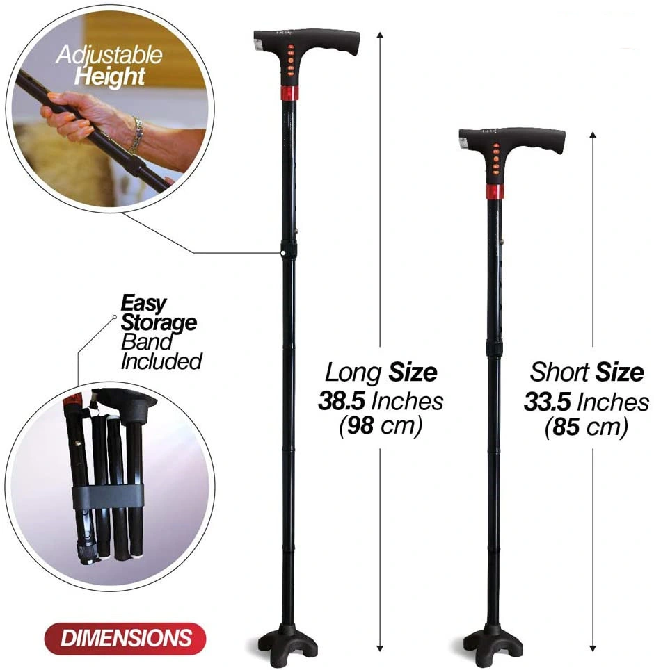 Best Sale LED Walking Cane with FM Radio and Alarm