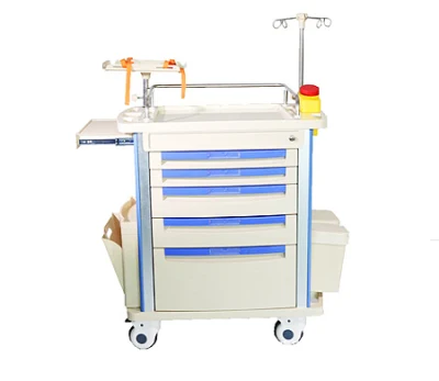 Carro médico de enfermería de la emergencia del ABS de los muebles del hospital de Patinet