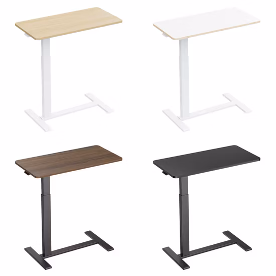 Carro para ordenador portátil neumático plegable ajustable sobre cama de hospital, mesa auxiliar/escritorio para ordenador con ruedas, tablero de Pb para sofá y sala de estar